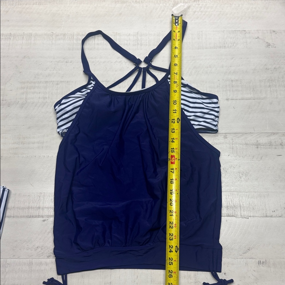 Blouson Double Up Tankini Top with boys shorts Two Piece Bathing Suits swimsuit - Picture 9 of 11
